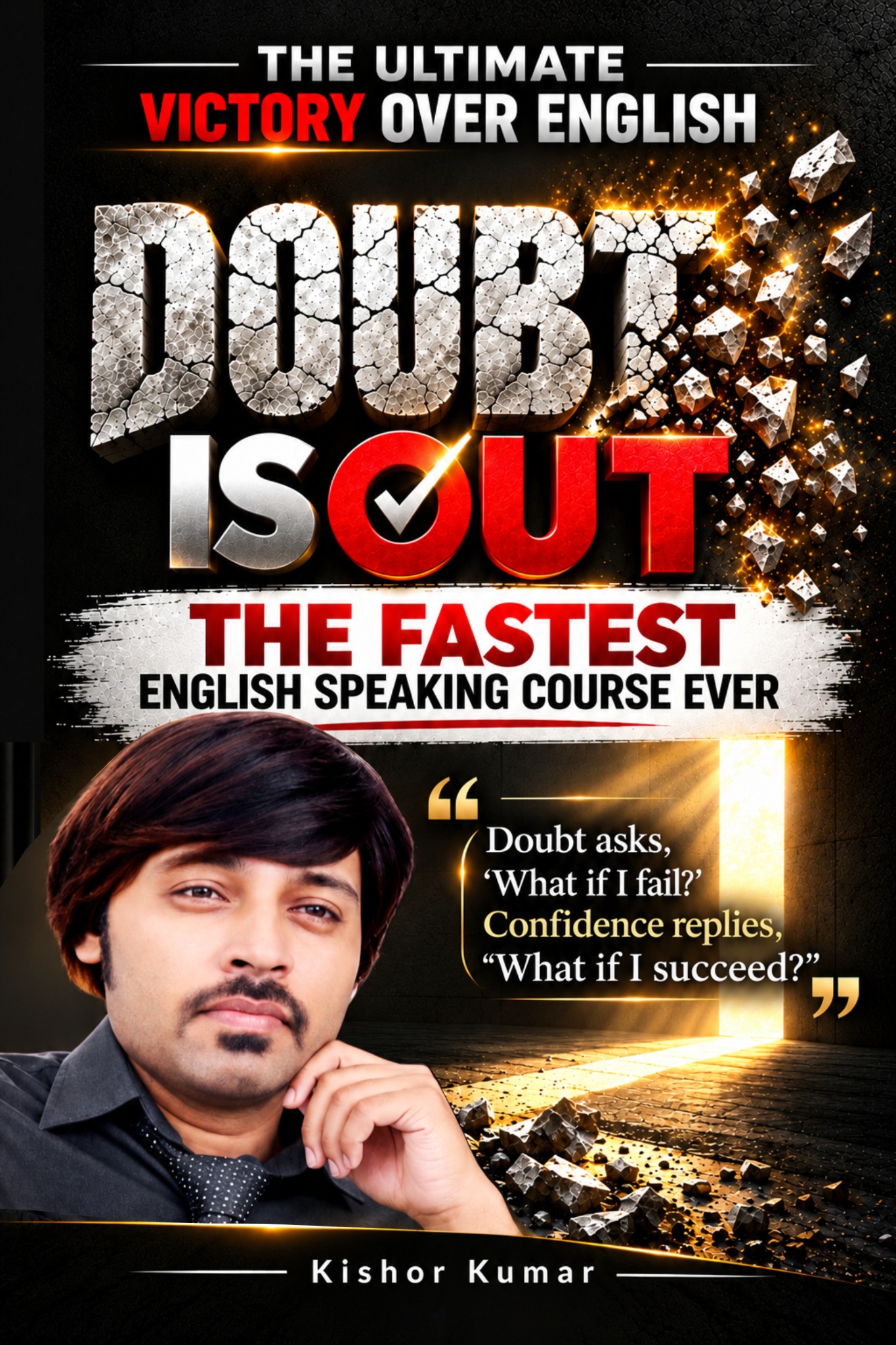 DOUBT IS OUT official front cover featuring the author